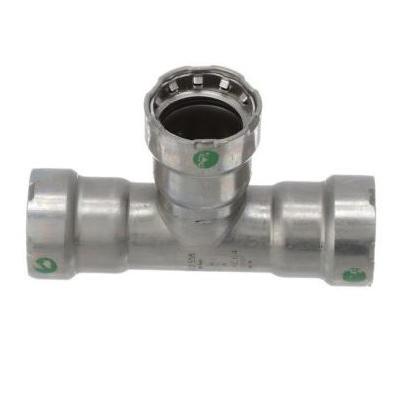Viega MegaPress 4818 1-1/4 inch x 1-1/4 inch x 1 inch Tee, All Press, Lead Free, Zinc-Nickel Coated Carbon Steel thumbnail 3