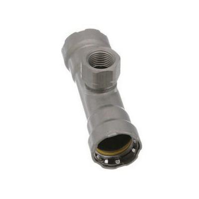 Viega MegaPressG 6617.2 1 inch x 1 inch x 3/4 inch Tee, Press x Press x FPT, Lead Free, Zinc-Nickel Coated Carbon Steel