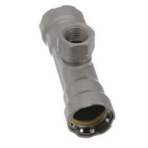 MegaPressG 6617.2 3/4 inch x 3/4 inch x 3/4 inch Tee, Press x Press x FPT, Lead Free, Zinc-Nickel Coated Carbon Steel