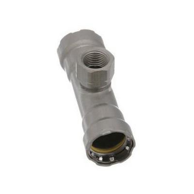 MegaPressG 6617.2 1-1/4 inch x 1-1/4 inch x 1/2 inch Tee, Press x Press x FPT, Lead Free, Zinc-Nickel Coated Carbon Steel