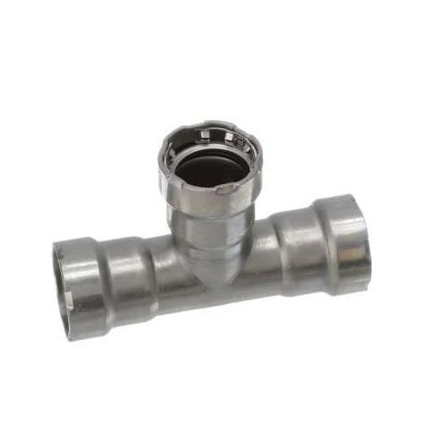 Viega MegaPress 4818 1-1/4 inch x 1-1/4 inchx 3/4 inch Tee, All Press, Lead Free, Zinc-Nickel Coated Carbon Steel