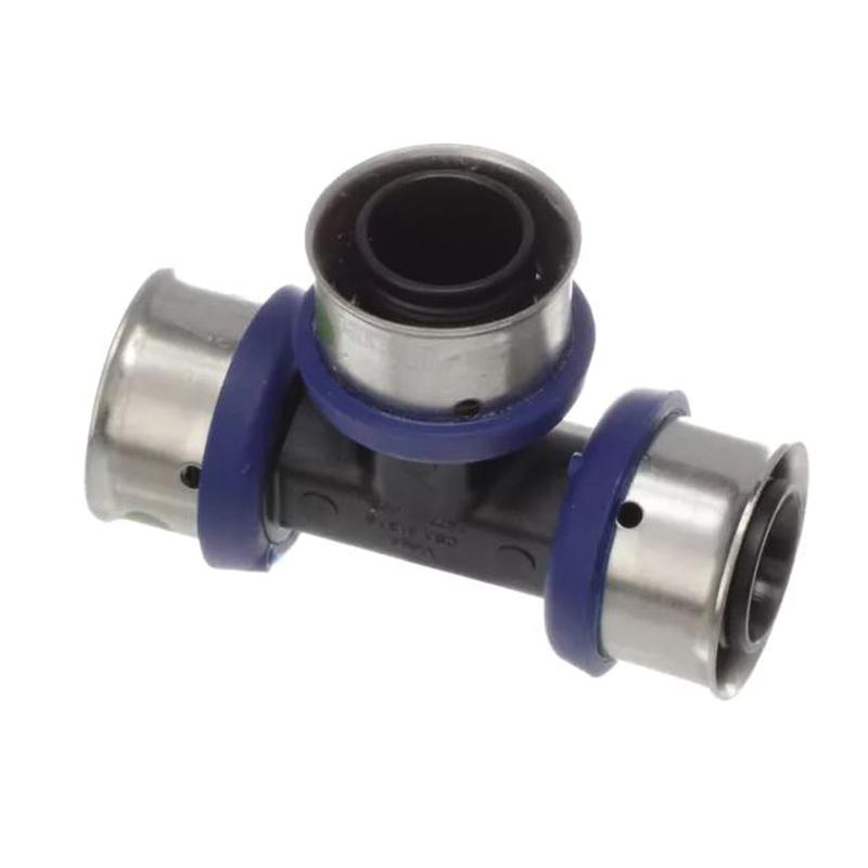 Viega 1 inch x 3/4 inch x 1/2 inch PEX Press Tee, Polymer, Press x Press x Press