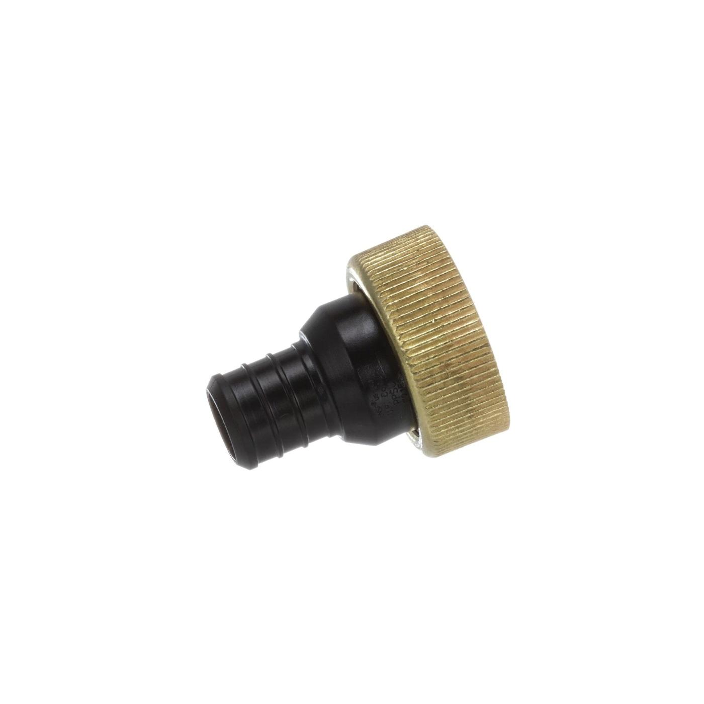 Viega PureFlow 160 psi max 3/4 inch Crimp x 1 inch Hose Plastic Reducing Adapter, Black