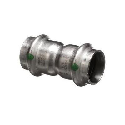 Viega ProPress® 316 80285 1-1/2 inch x 1-1/2 inch Press x Press 316 Stainless Steel Coupling with Stop