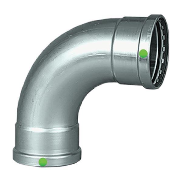Viega ProPress® 316 80430 90 Deg 2-1/2 inch x 2-1/2 inch Press x Press 316 Stainless Steel Elbow