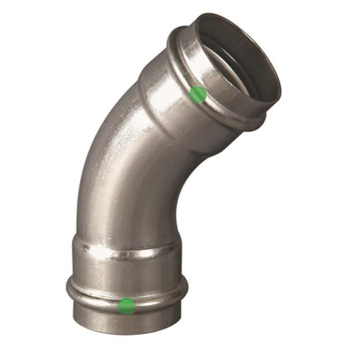 Viega ProPress® 316 80465 45 Deg 1-1/2 inch x 1-1/2 inch Press x Press 316 Stainless Steel Elbow