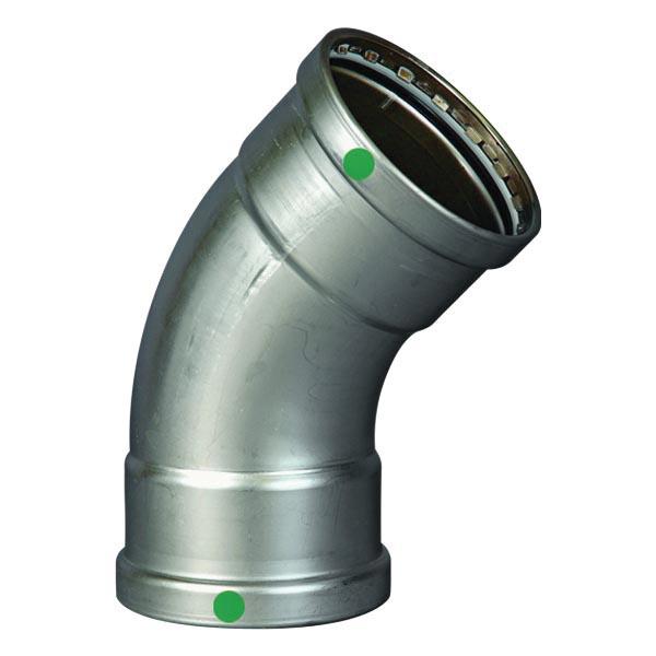 Viega ProPress® 316 80480 45 Deg 3 inch x 3 inch Press x Press 316 Stainless Steel Elbow