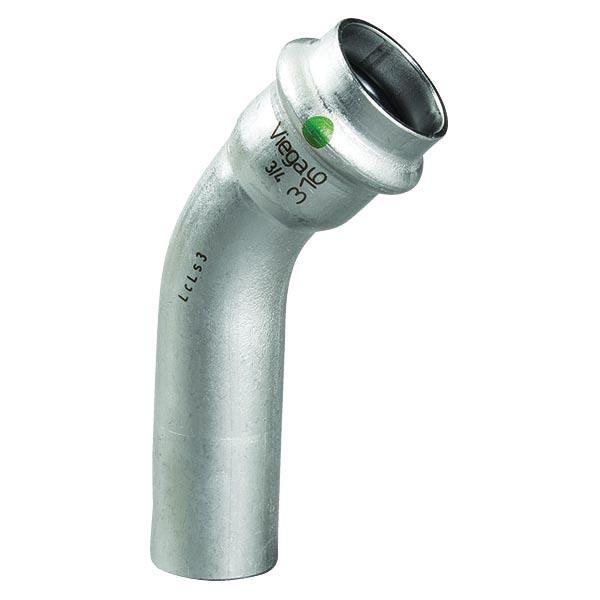 Viega ProPress® 316 80555 45 Deg 1-1/2 inch x 1-1/2 inch Press x Fitting 316 Stainless Steel Street Elbow