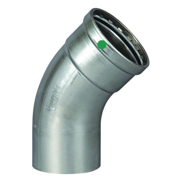 Viega ProPress® 316 80575 45 Deg 4 inch x 4 inch Street x Press 316 Stainless Steel Elbow