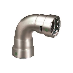 Viega 90020 90 deg Elbow, 1-1/2 in Press, 90 deg, Stainless Steel, 200 psi, 0 to 250 deg F
