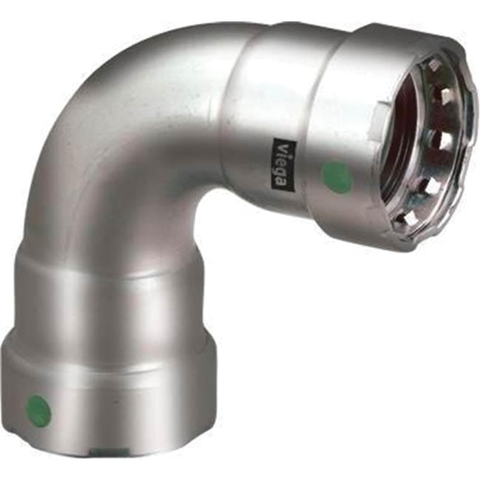 Viega 90015 90 deg Elbow, 1 in Press, 90 deg, Stainless Steel, 200 psi, 0 to 250 deg F