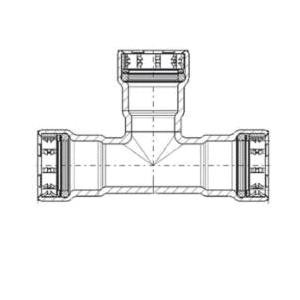 Viega 90140 Tee, 1 x 1 x 3/4 in, Press, Stainless Steel, 200 psi, 0 to 250 deg F thumbnail 2