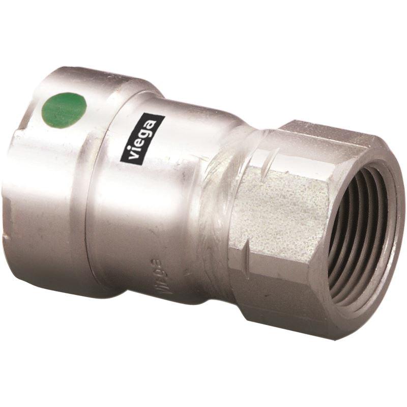 Viega 90260 Adapter, 1/2 in, Press x FPT, Stainless Steel, 200 psi, 0 to 250 deg F