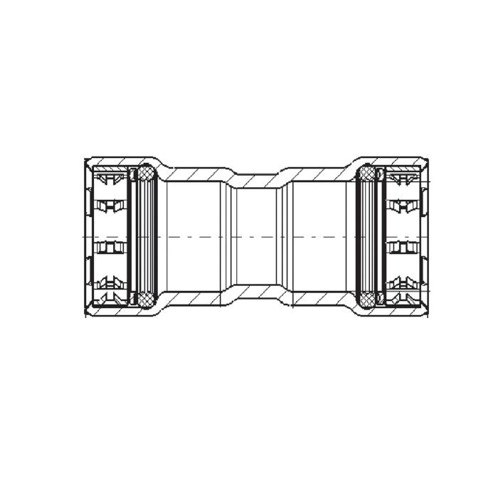 Viega 90850 Coupling, 1-1/4 in, Stainless Steel, Press thumbnail 2