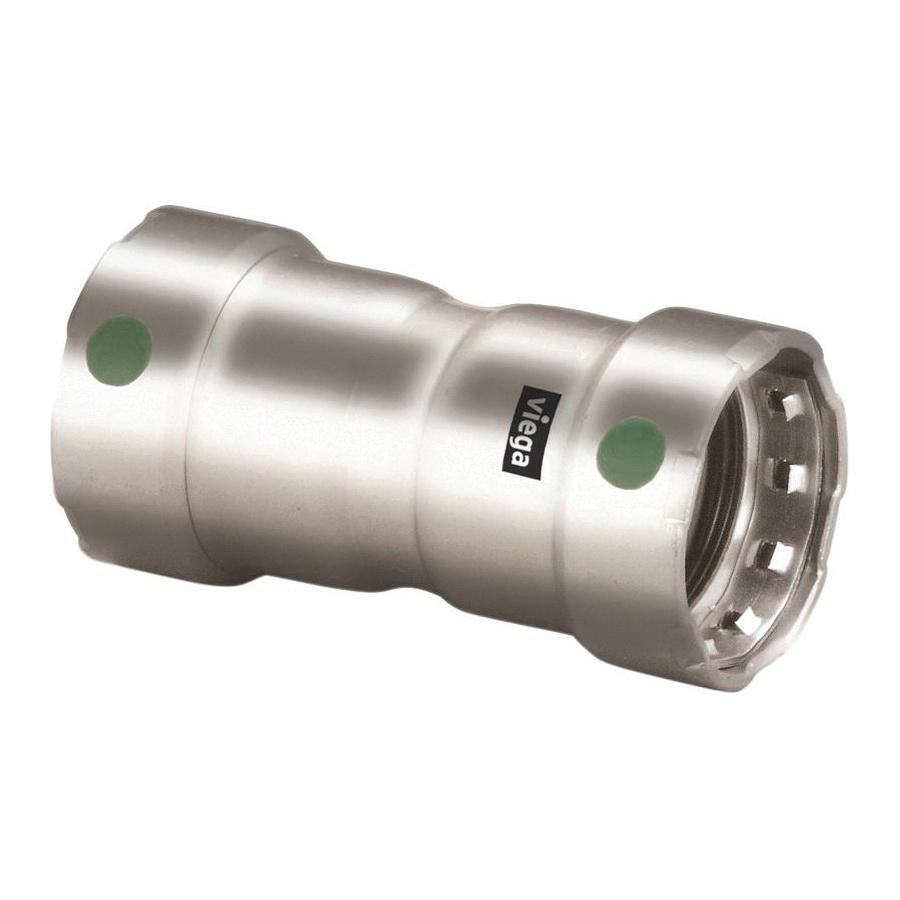 Viega 90300 Coupling, 1-1/2 in, Stainless Steel, Press