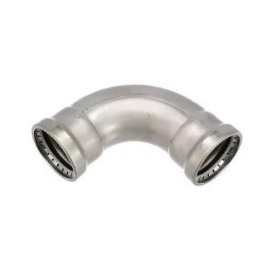 Viega 90510 90 deg Elbow, 4 in Press, 90 deg, Stainless Steel, 200 psi, 0 to 250 deg F