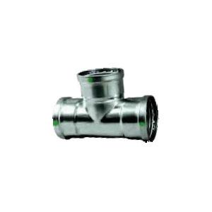 Viega 90580 Tee, 2-1/2 x 2-1/2 x 2 in, Press, Stainless Steel, 200 psi, 0 to 250 deg F