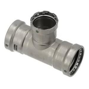 Viega 90590 Tee, 3 x 3 x 1-1/2 in, Press, Stainless Steel, 200 psi, 0 to 250 deg F