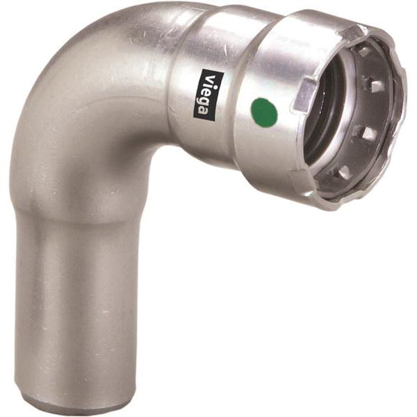 Viega 90035 90 deg Street Elbow, 3/4 in Fitting x Press, 90 deg, Stainless Steel, 200 psi, 0 to 250 deg F