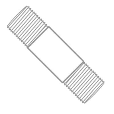 WardFlex 0114030 Pipe Nipple, 1-1/2 in MNPT x 1-1/2 in MNPT, 3 in, Steel, Black, SCH 40