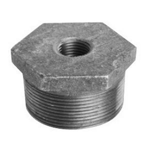 WardFlex 1XD.NB Hex Bushing, 1 in MNPT x 1/2 in FNPT, Iron, Galvanized, 150 lb