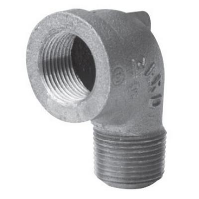 WardFlex 1D.NMSL 45 deg Street Elbow, 1-1/2 in MNPT x 1-1/2 in FNPT, Iron, Galvanized, 150 lb