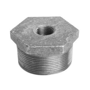 150# Imported Galvanized Malleable Iron Hex Bushing, 2 inch x 1-1/2 inch, MNPT x FNPT