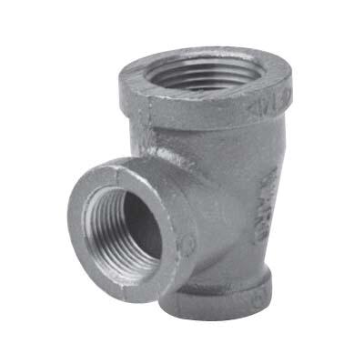 150# Imported Galvanized Malleable Iron Reducing Outlet Tee, 1/2 inch x 1/2 inch x 3/4 inch, Threaded x Threaded x Threaded
