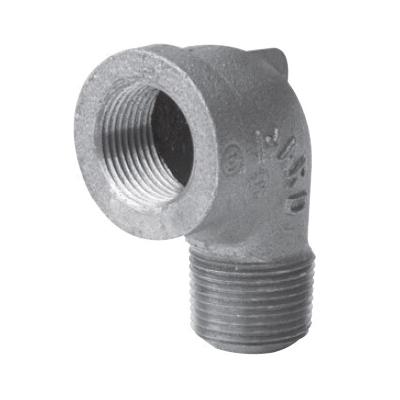 WardFlex 50 Series C.BMSL 90 deg Street Elbow, 3/8 in MNPT x 3/8 in FNPT, Iron, Black, SCH 40, 150 lb
