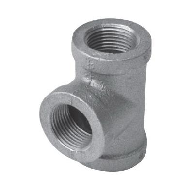 WardFlex Fig 52 Series 2.BMT Straight Tee, 2 in NPS x 2 in NPS x 2 in NPS, Iron, Black, 150 lb