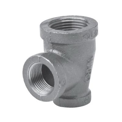 WardFlex Fig 52 Series DXE.BMT Reducing Tee, 1/2 in NPS x 1/2 in NPS x 3/4 in NPS, Iron, Black, 150 lb
