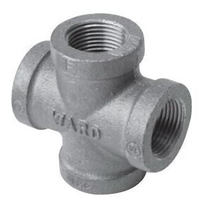 WardFlex 61 Series 1.BMCR Cross, 1 in|1 in|1 in|1 in, FNPT|FNPT|FNPT|FNPT, Iron, Black, 150 lb, SCH 40