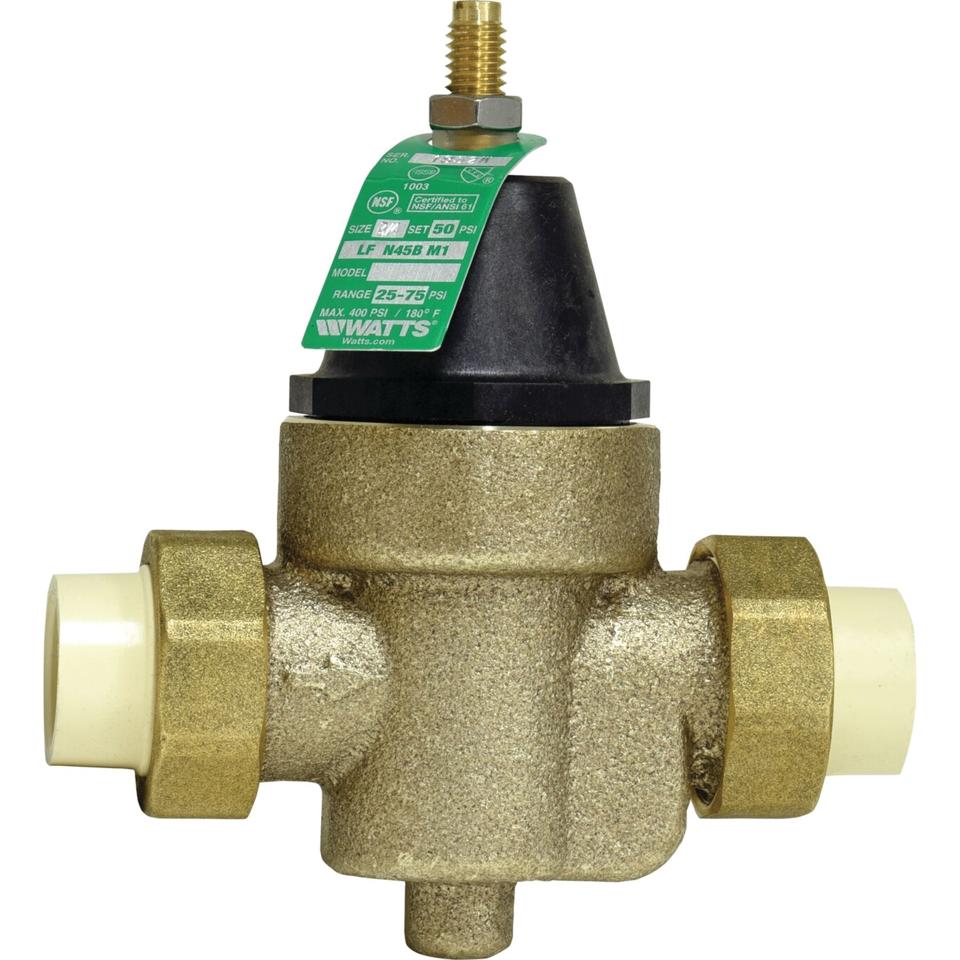 WATTS® LFN45B Lead-Free 400 psi CPVC Reducing Valves, 3/4 inch x 3/4 inch x 3/4 inch, Female x Female