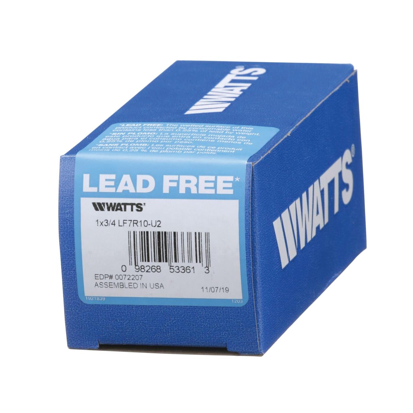 WATTS® LF7R10-U2 Lead Free Copper Silicon Alloy Dual Check Valve, 1 inch thumbnail 2
