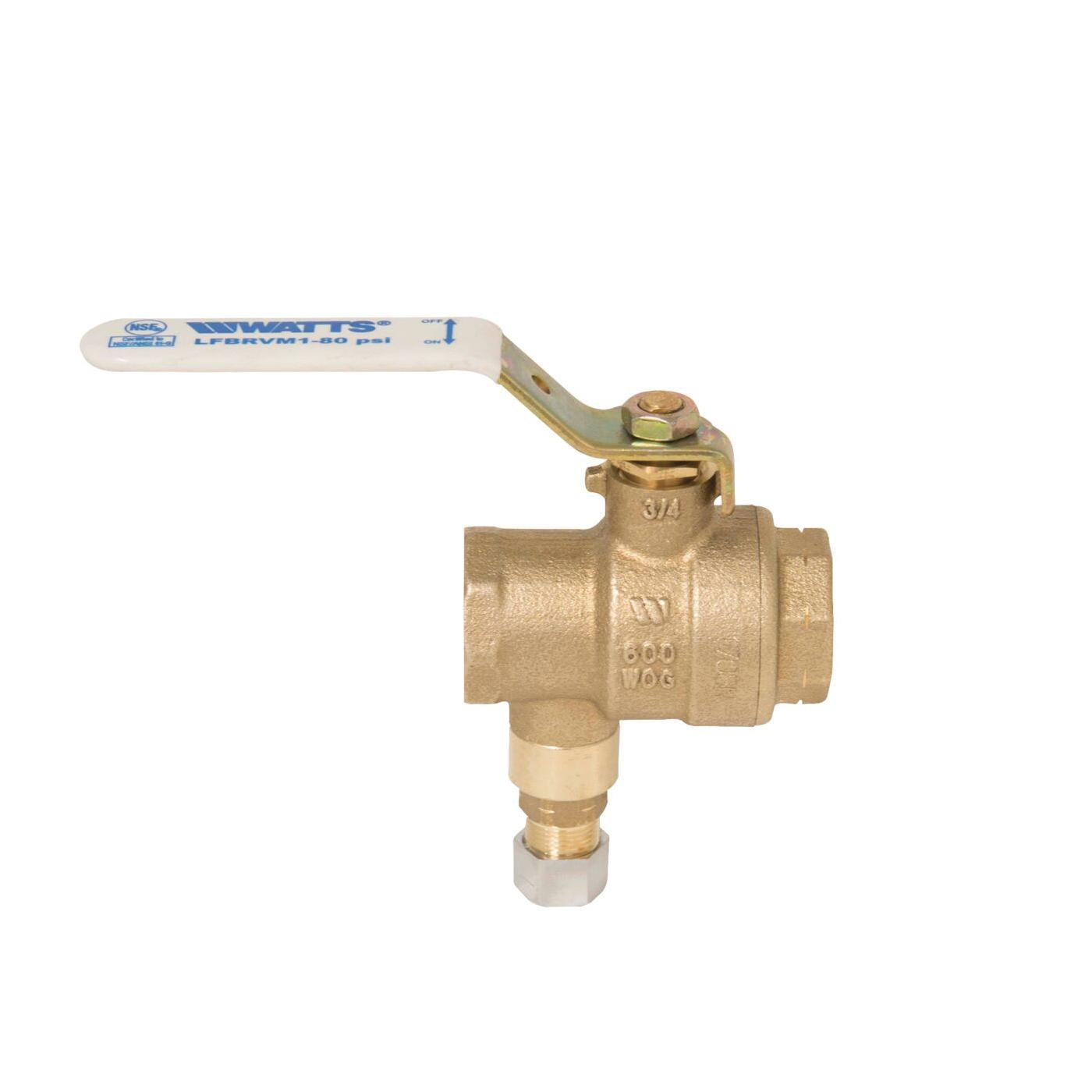 WATTS® LFBRVT125F Copper Silicon Alloy Combination Ball Valve And Relief Valve, 125 psi, 3/4 inch IPS thumbnail 2