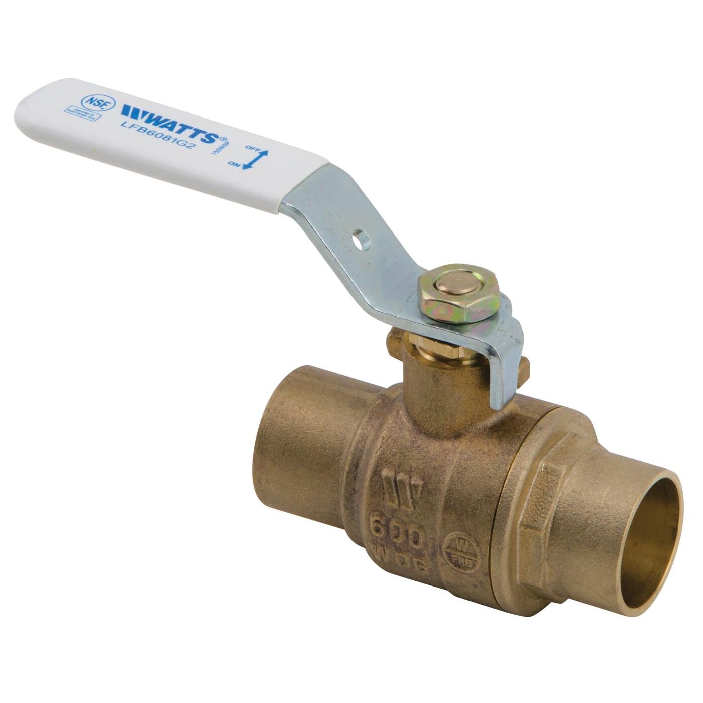 WATTS® 2-Piece FP LF Sweat Bronze Ball Valve, 1-1/2 inch thumbnail 2