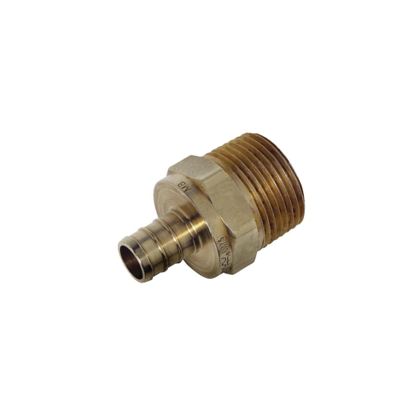 CrimpRing 0653038 Lead-Free Brass Threaded Adapter, 3/4 inch x 3/4 inch, Crimp Fitting x MPT
