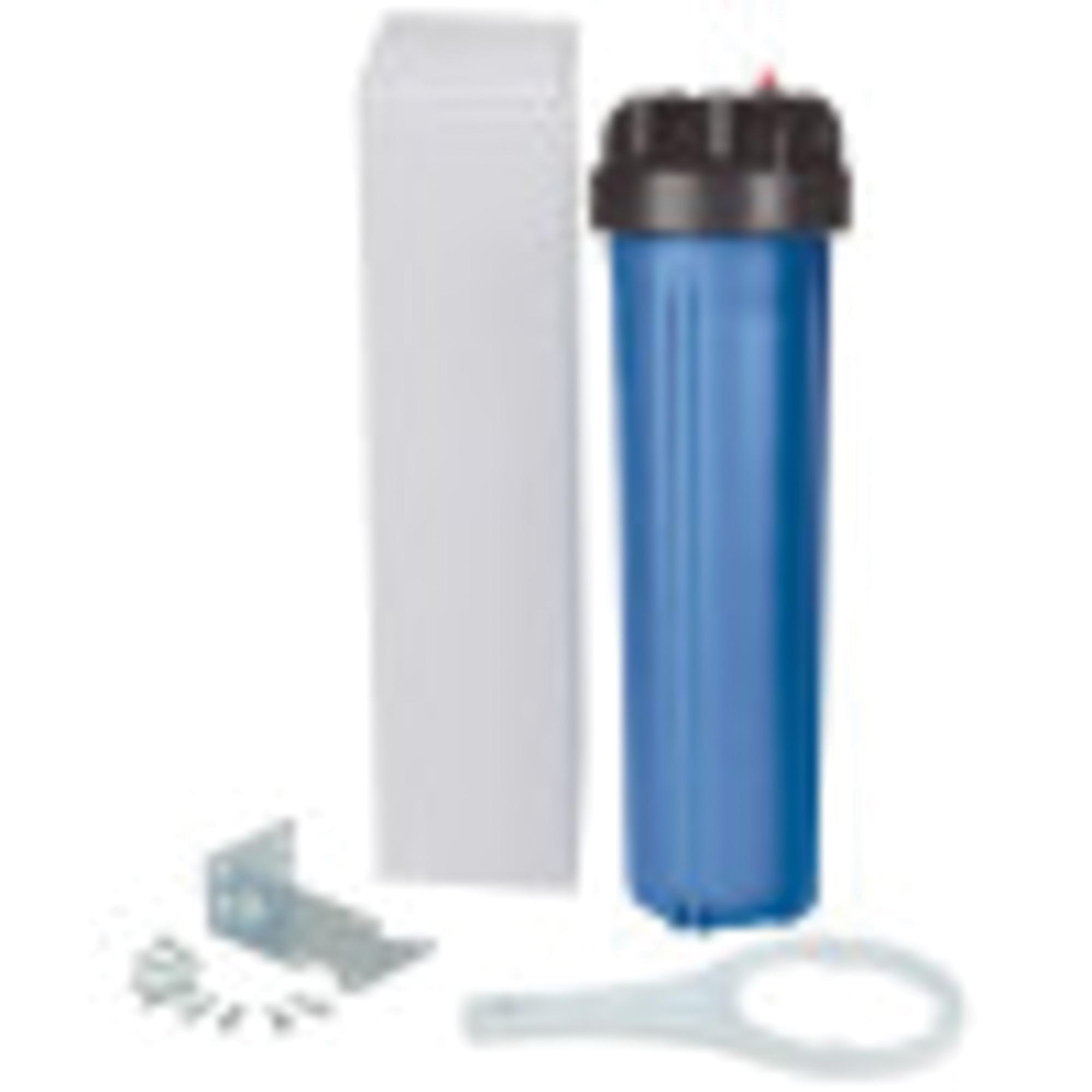 WATTS® PWHIB Series 1 inch Female Threaded 20 inch Polypropylene Full Flow Filter Housing, Blue/Black Lid