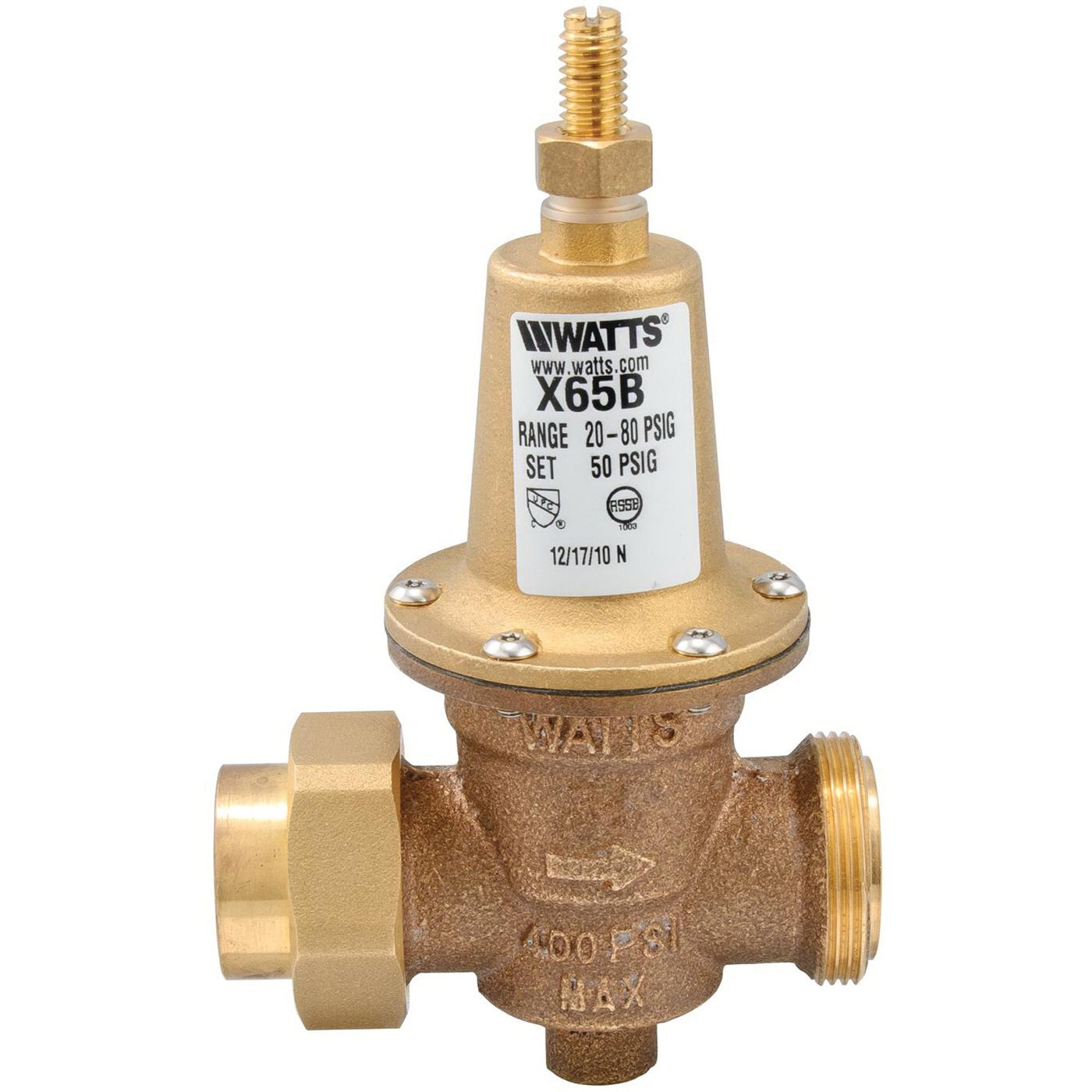 Watts&reg; LFX65B Cast Copper Silicon Alloy Cartidge Pressure Reducing Valve, 3/4 inch x 3/4 inch, NPT Union x FNPT