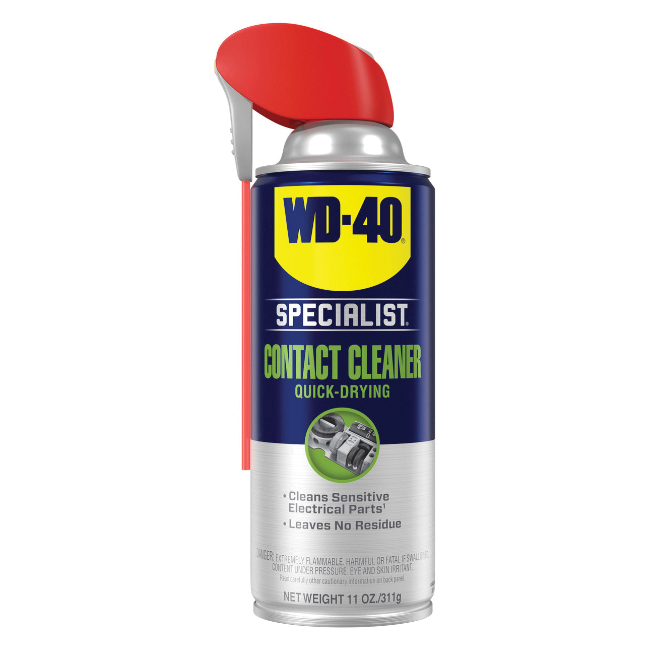 WD-40® Specialist® 49004 Contact Cleaner, Liquid, Alcohol/Clear Hydrocarbon, 11 oz, Aerosol Can