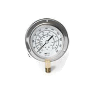 WEISS INSTRUMENTS RG35-0300 Refrigeration Pressure Gauge, 3-1/2 in Dial, 0 to 300 psi Measuring Range, 1 % Accuracy