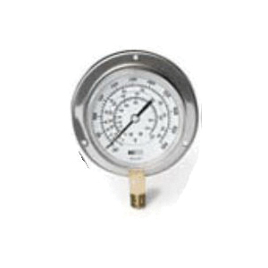 WEISS INSTRUMENTS RG35-0500 Refrigeration Pressure Gauge, 3-1/2 in Dial, 0 to 500 psi, 1/4 in
