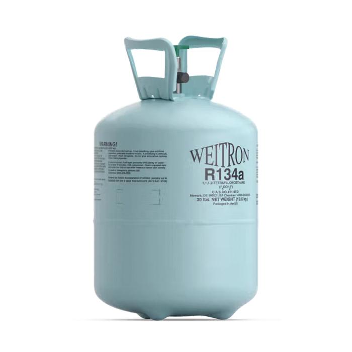 WEITRON R-134A Refrigerant, 30 lb Capacity, Cylinder, Colorless, Liquefied Gas