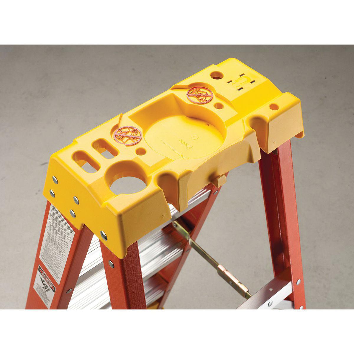WERNER® 6200 Series 6208 Step Ladder, 300 lb Load, 96 in H Ladder, ANSI: ANSI A15.5 Type IA, 3 in H Step, Fiberglass