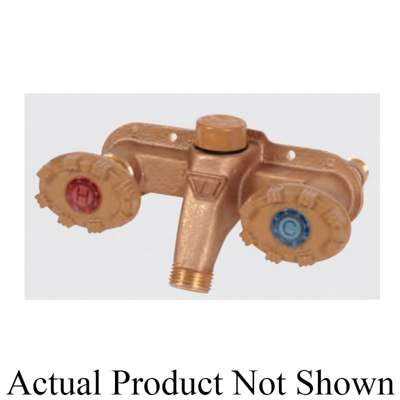 WOODFORD® 122P 1/2 inch x 3/4 inch FNPT x MNPT Brass Anti-Siphon, Mild Climate, Horizontal Hot and Cold Wall Faucet, Powder Coated