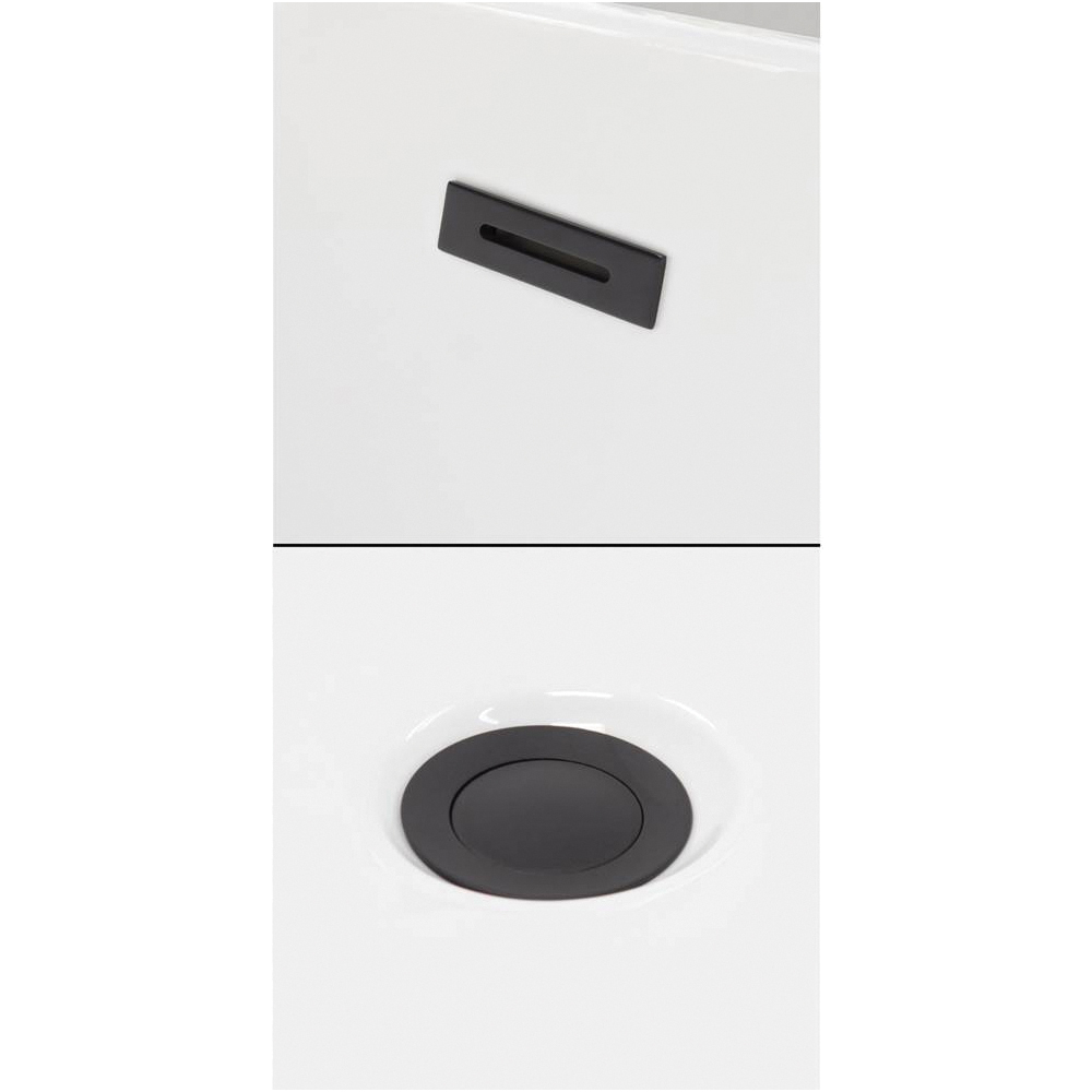 WYNDHAM COLLECTION WCOBTTRIMUNISQMB 5 inch L x 3 inch W x 3 inch D Brass Universal Tub Trim Kit, Matte Black thumbnail 2