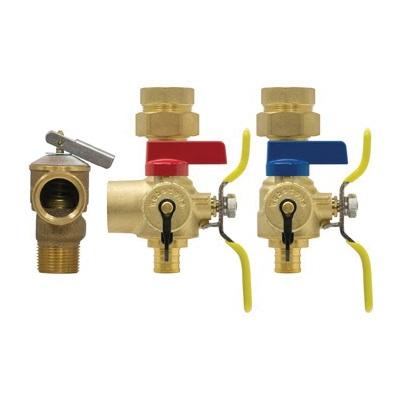 Webstone Isolator E-X-P E2 4444W Series 3/4 inch FIP Union x ASTM F1807 PEX Brass Tankless Water Heater Service Valve