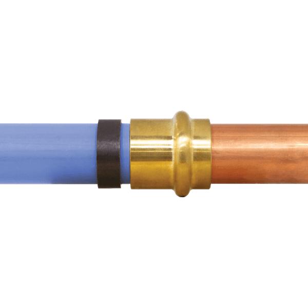 Webstone 3/4 inch Press x PEX 2.09 inch L DZR Lead-Free Brass Coupling thumbnail 2