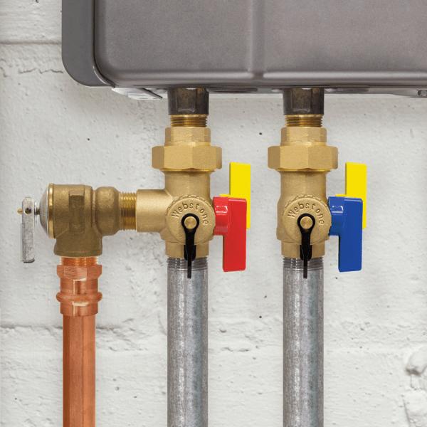 E-X-P Ultra-Compact Tankless Water Heater Service Valve Kit, 3/4 inch FIP Union x FIP thumbnail 3