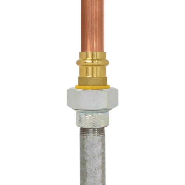 Webstone H-x110W Series 3/4 inch x 3/4 inch FIP x Press Steel/Lead-Free DZR Brass Dielectric Union, Galvanized thumbnail 3
